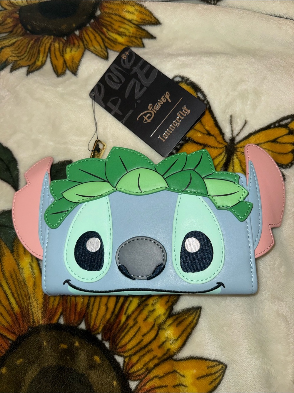 Disney Loungefly Stitch Leaf Headband Wallet - Light Blue, Green & Pink